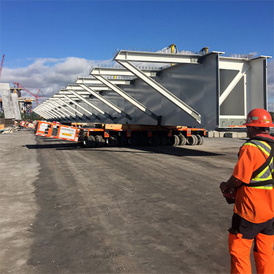 Transport de poutre de tunnels et de ponts