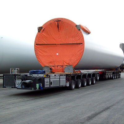Transport de pièces d'éolienne